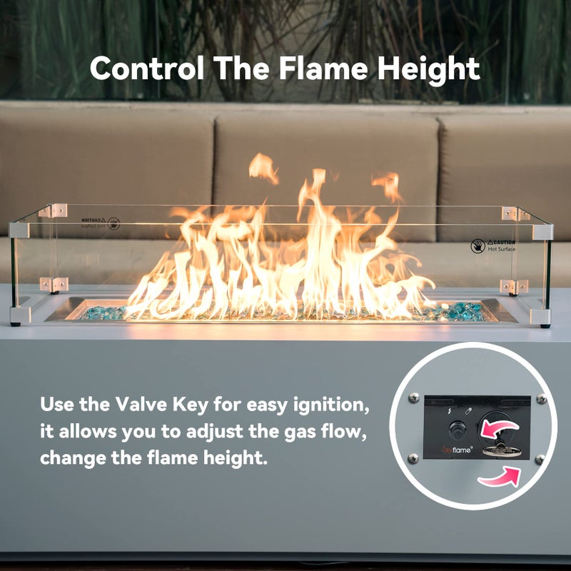 Skyflame Fire Pit Gas Burner Spark Ignition Kit - Including Push Button Igniter, 3/4 Straight Gas Key Valve with Key, Black - Image 4